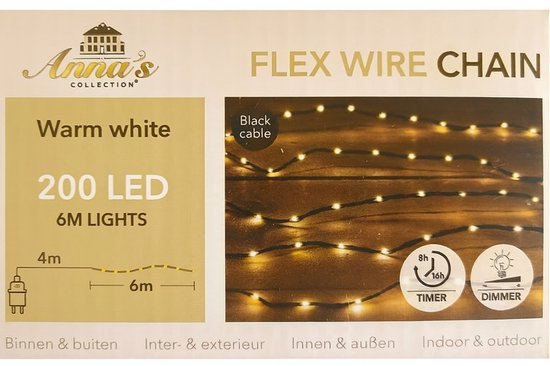 Anna's Collection 200 LED warm witte lichtsnoer
