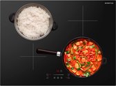 Inventum IKI7028 inbouw inductiekookplaat 70 cm - 1- of 2-fase - 4 kookzones - Boost - Timer - Kinderslot - Randloos - Elektrische kookplaat 4 pits - Zwart