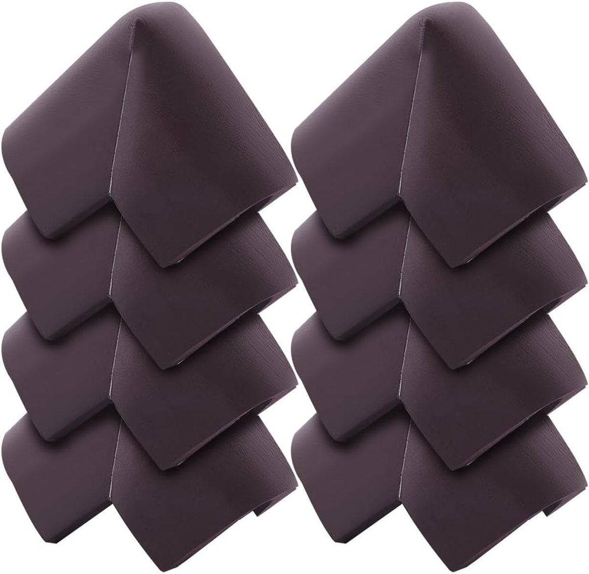 Image of 8Pcs Veiligheids Hoekbeschermers - Rubber Tafel Hoekbeschermer - Zachte Schuim Tafel Hoek Kussen - Dikke Sterke Lijm voor Sharp Hoek Bureau Bed Meubilair Stoel Muur 5 x 6cm Donkerbruin