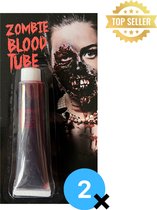Halloween Nepbloed – 28ml – 2 stuks - Realistisch Uitwasbaar Bloed voor Schmink, Kostuums & Horror Effecten - Nepbloed - Halloween accesoires - Halloween Make up - Kunstbloed - Tube - Schmink