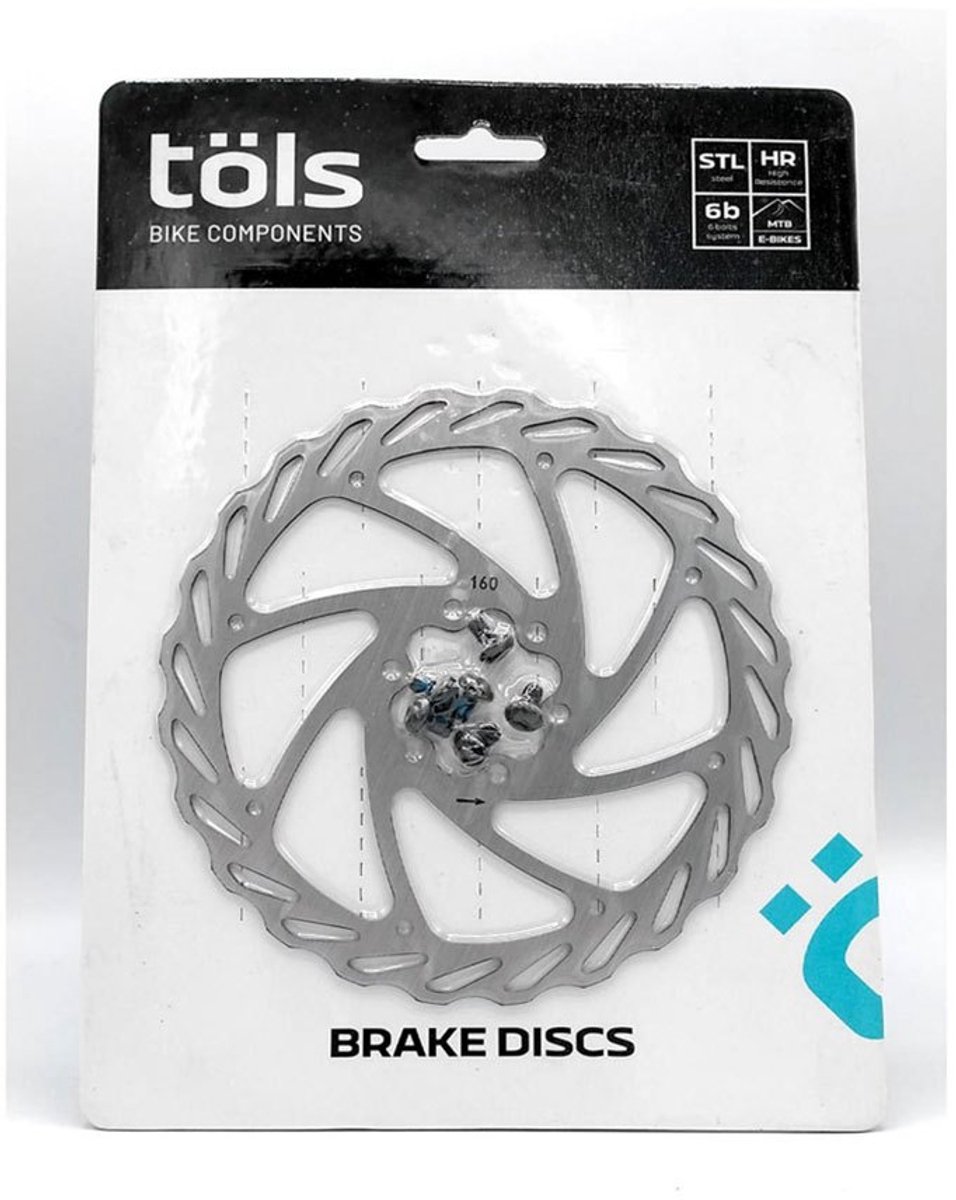 Tols Mtb Disc Wave Remschijf Zilver 180 mm