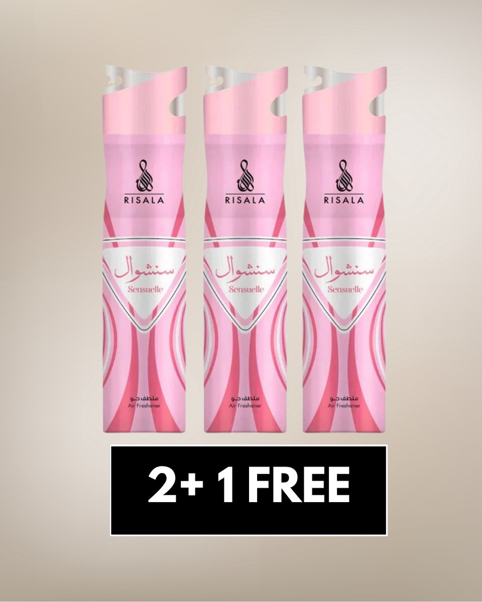 Air Freshener Sensuelle by Risala – 300ml x3 – Long Lasting Arabic Oriental Room Spray from Dubai – Floral, Amber & Musk Fragrance