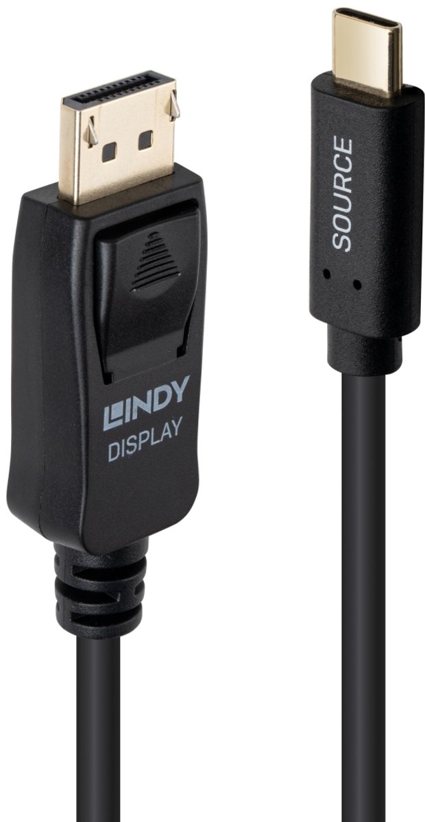 Lindy 43501 video kabel adapter 2 m USB Type-C DisplayPort Zwart