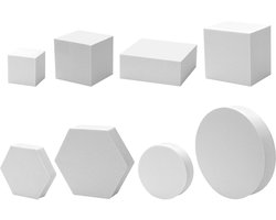 Fotografie Achtergrond Props, 8pcs Geometrische Kubus Foto Rekwisieten Set, Studio Schieten Rekwisieten Poseren Achtergrond Geometrische Kubus Foam Stereo Geometrie Schieten Prop Set