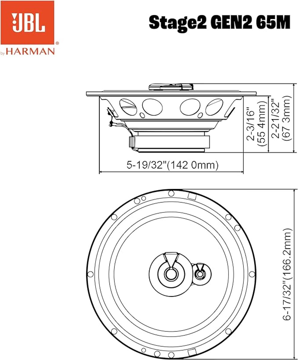 JBL STAGE2 GEN2 65C - Autospeakers - 16,5 cm 2-weg Composet - 480 Watt – foto 6
