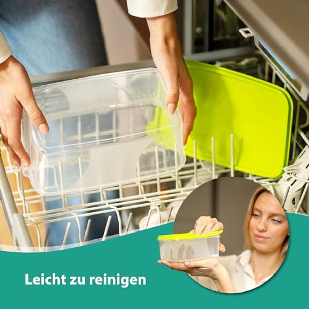 Diepvriescontainers 0,75l Rechthoekig Plat - 10 Stuks Groen