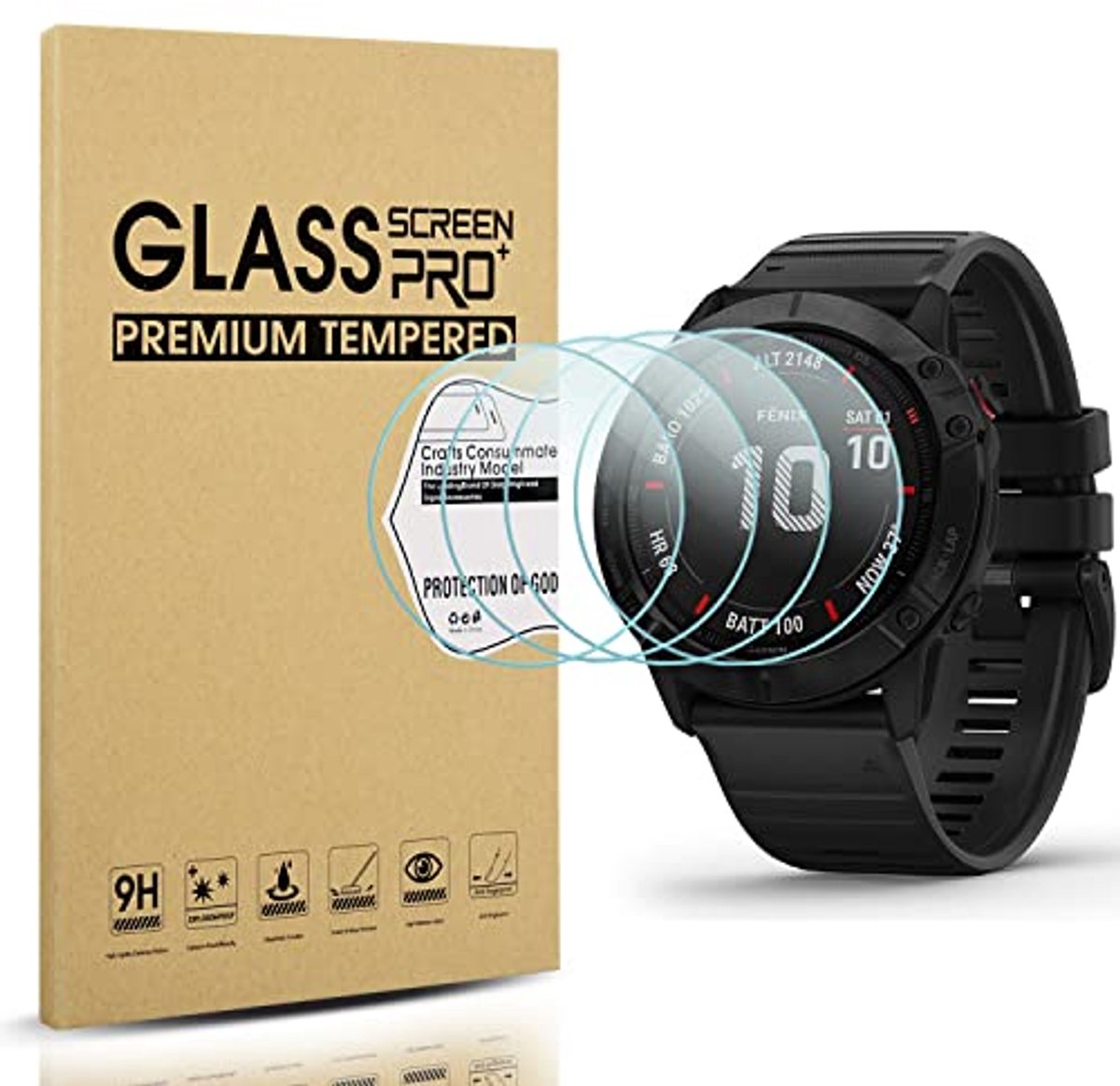 Gehard Glas Screen Protector voor Fenix 6X en Fenix 6X Pro - 4 Stuks, HD Beschermfolie