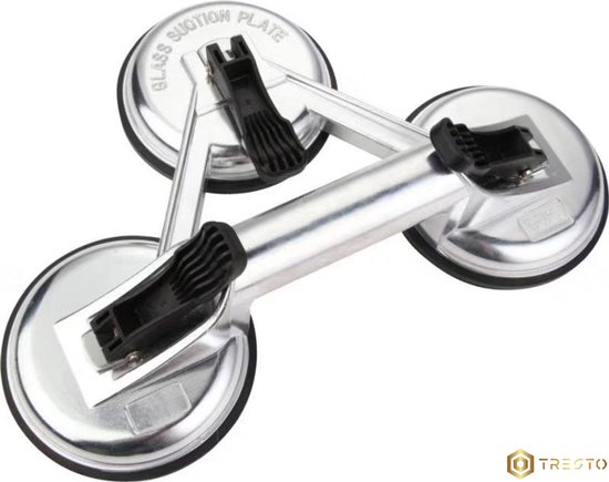 TRESTO - Triple Ventouse Fenêtres et Glas - Aide au Levage Fenêtres Lourdes - Capacité de Charge 150 kg - Caoutchouc de Haute Qualité - Solide - Robuste - Construction - Assemblage - Verrerie - Idéal