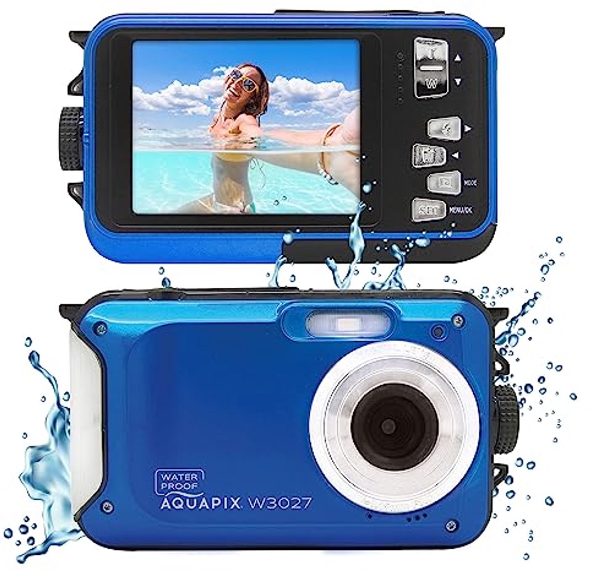 Digitale camera 5 Megapixels marineblauw waterdicht