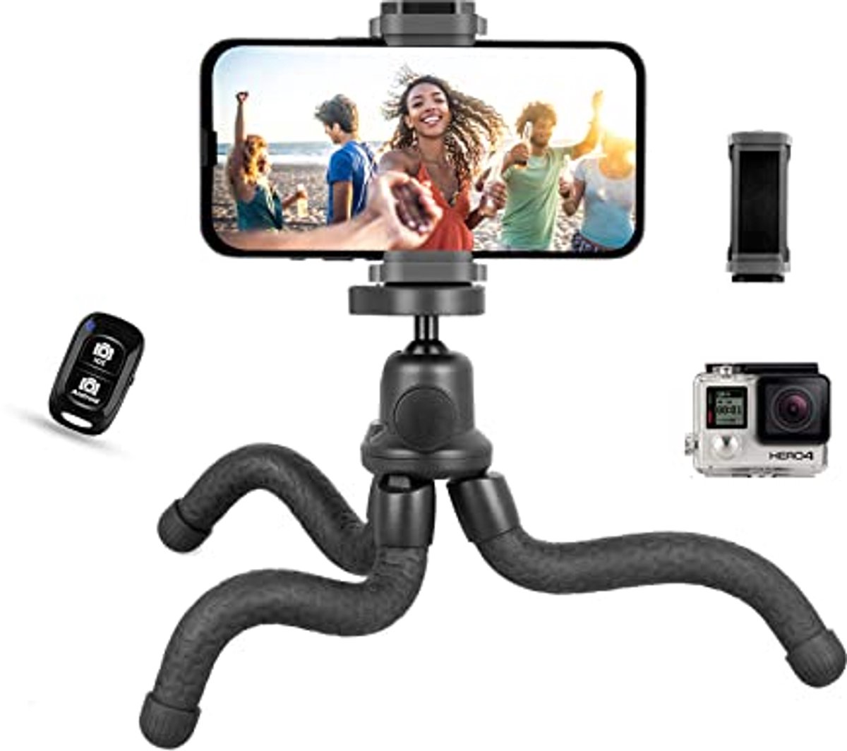 Mobiele Telefoon Statief - Siliconen Mini Statief voor Smartphone en Camera met Draadloze Afstandsbediening