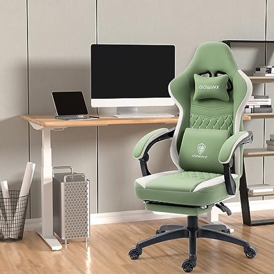 Ergonomische Gamingstoel met Massagesysteem en Voetensteun - Tot 150 kg Belastbaar van Merkloos — afbeelding 3