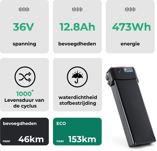 Batterie Vélo Électrique 36V 11,6Ah (429Wh) - YOSE POWER Pour Zündapp Green 7.7 Z802