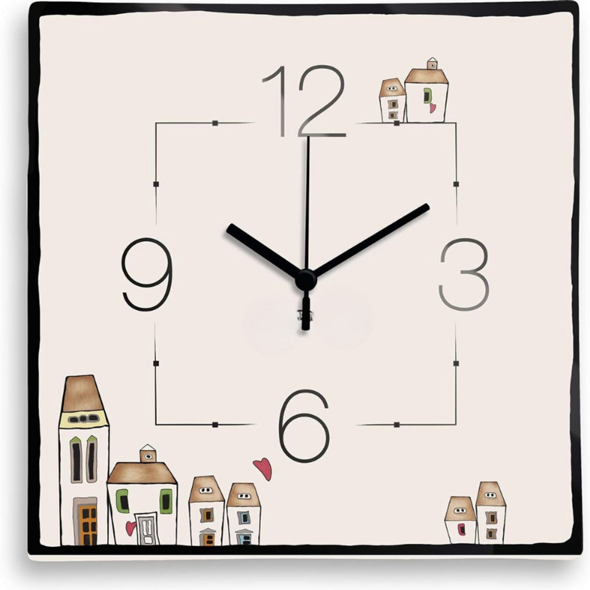 Kleine Ivoorkleurige Keramische Klok Met Emaille Afwerking - Compacte Decoratieve Klok Voor Huis Of Kantoor