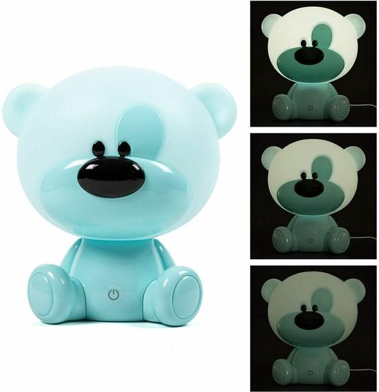 Bedlampje voor kinderen en baby's. Nachtlampje met drie intensiteiten, touchfunctie, nachtlampje voor kinderen om te slapen. USB-kabel. BLAUWE BEER van LALOONA — afbeelding 5