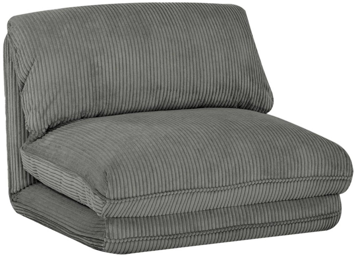 sweeek Slaapfauteuil 1 persoons loungestoel corduroy - cosy grijs