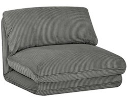 sweeek - Slaapfauteuil 1 persoons loungestoel corduroy - cosy