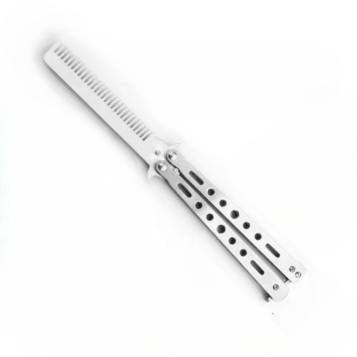Vlinderkam - Uitvouwbare kam - Vlinder Mes Kam, Butterfly Comb Silver - Fidget Kam -LOUZIR