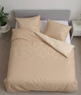 SENZATIONE 100% Katoen Percaline Dekbedovertrek 200x200/220-2x60x70 cm CURLY ZAND