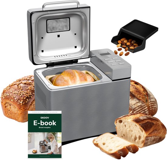 Foto: Broodbakmachine met glutenvrij programma 19 programma s tot 1000 gram broodmachine met timer 650w rvs skoov