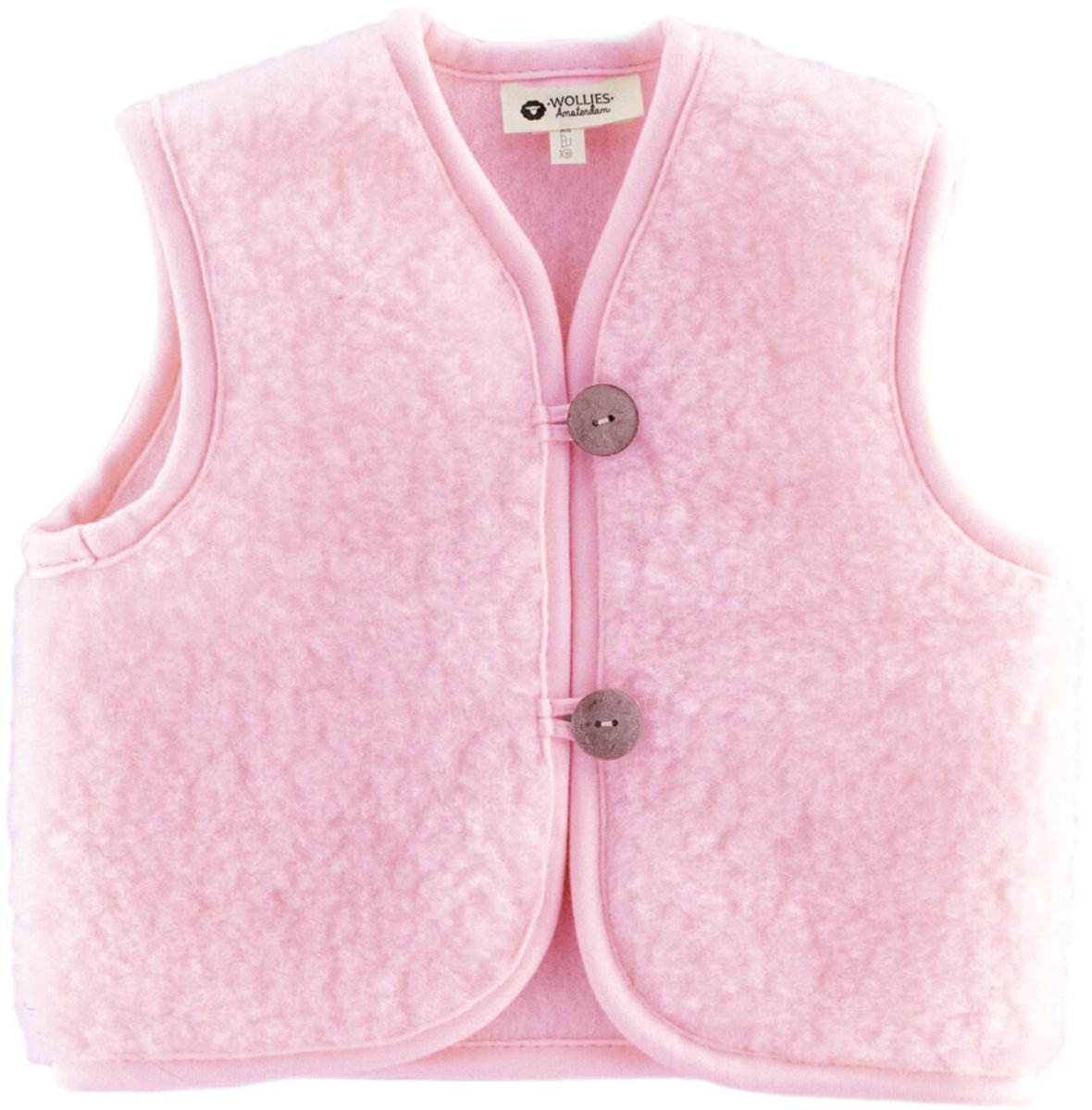 WOLLIES Amsterdam - Wollen Kinder Vest - 100% Merino Wol - 140-146 - Roze