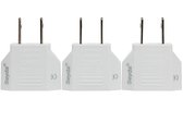 Seyda® Reisstekker Amerika - Wereldstekker - EU naar USA/VS - Travel Adapter - Europa naar Amerika - Wit - (3 Stuks)