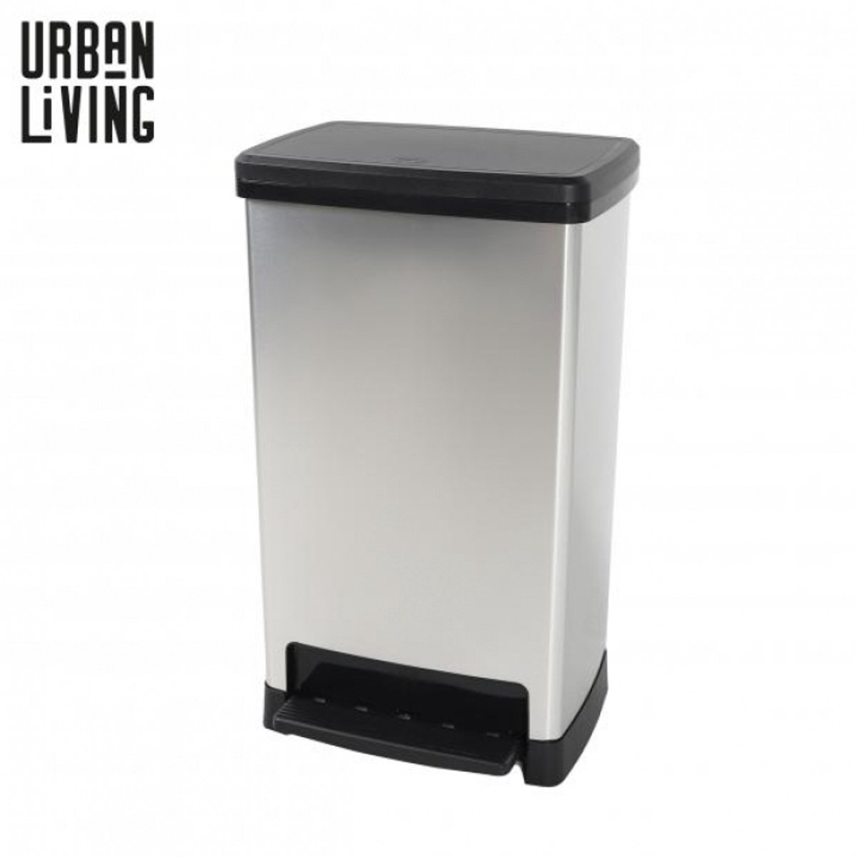 Pedaalemmer met valrem 50L – Kleur metaalgrijs