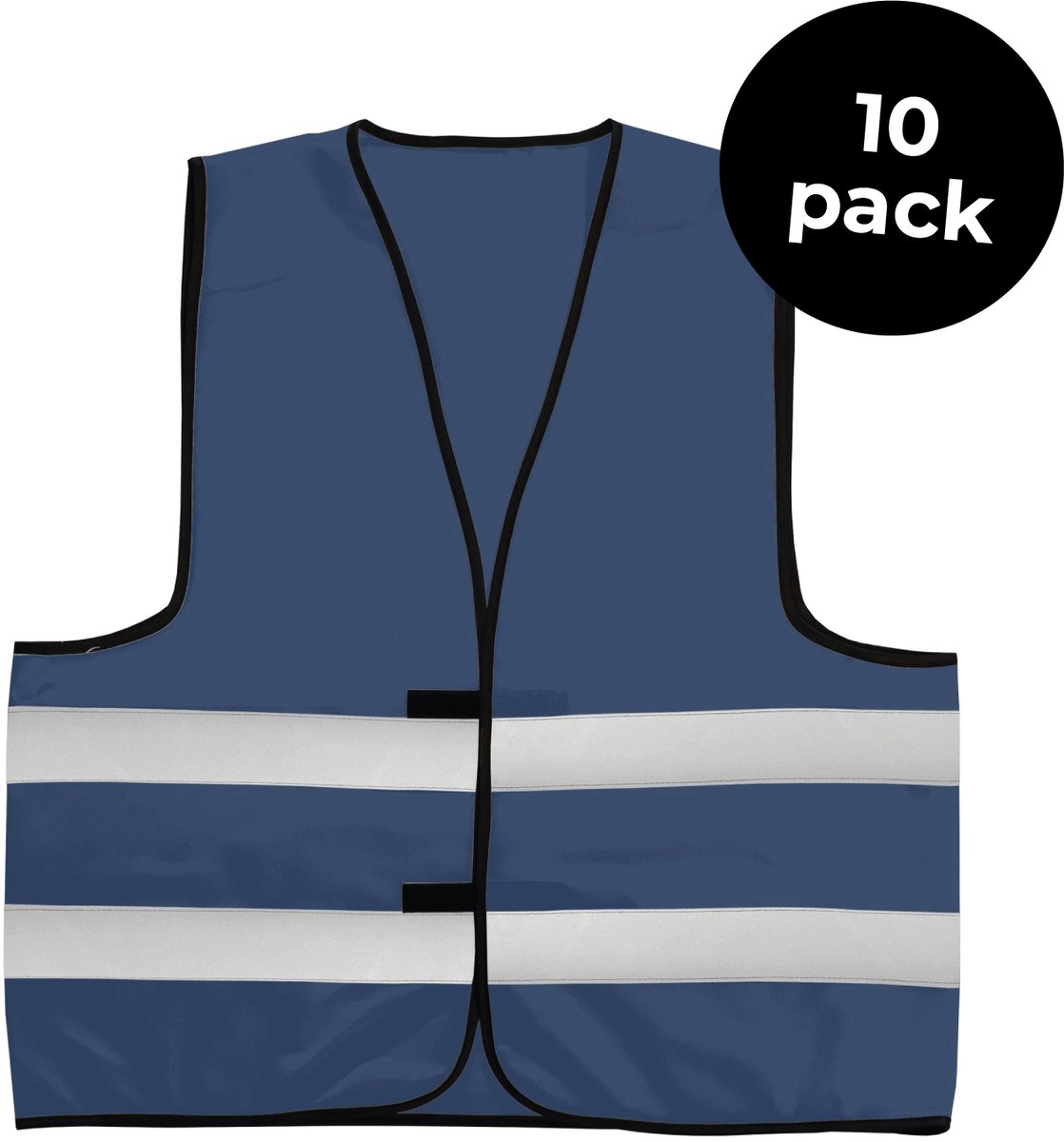 10-pack Veiligheidshesjes kinderen - Veiligheidsvesten kind - Navy - Maat XS (3-7jaar) - Hesjes veiligheid verkeer
