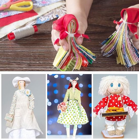 Vitdipy - Tissus en coton - 50 pièces - Paquets de tissus - Imprimé textile patchwork - Tissus carrés - 25x25 cm - Couture artisanale DIY - Vêtements de poupée