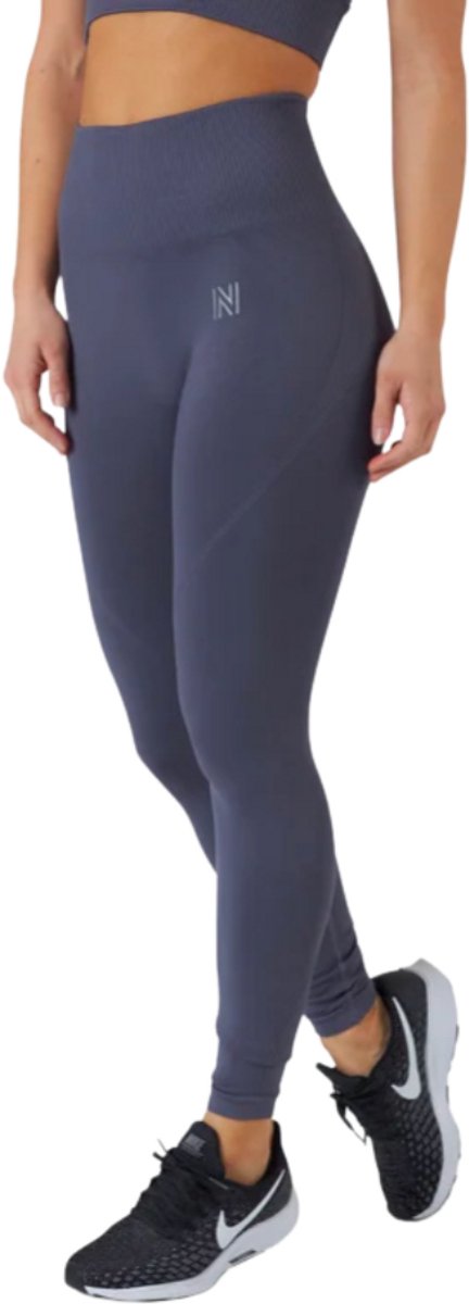 Norfolk Sportlegging Dames - High Waist - Naadloos - Flatterende Pasvorm - Vochtafvoerende Sportbroek - Grijs - Large - Erica Leggings van Merkloos — afbeelding 3
