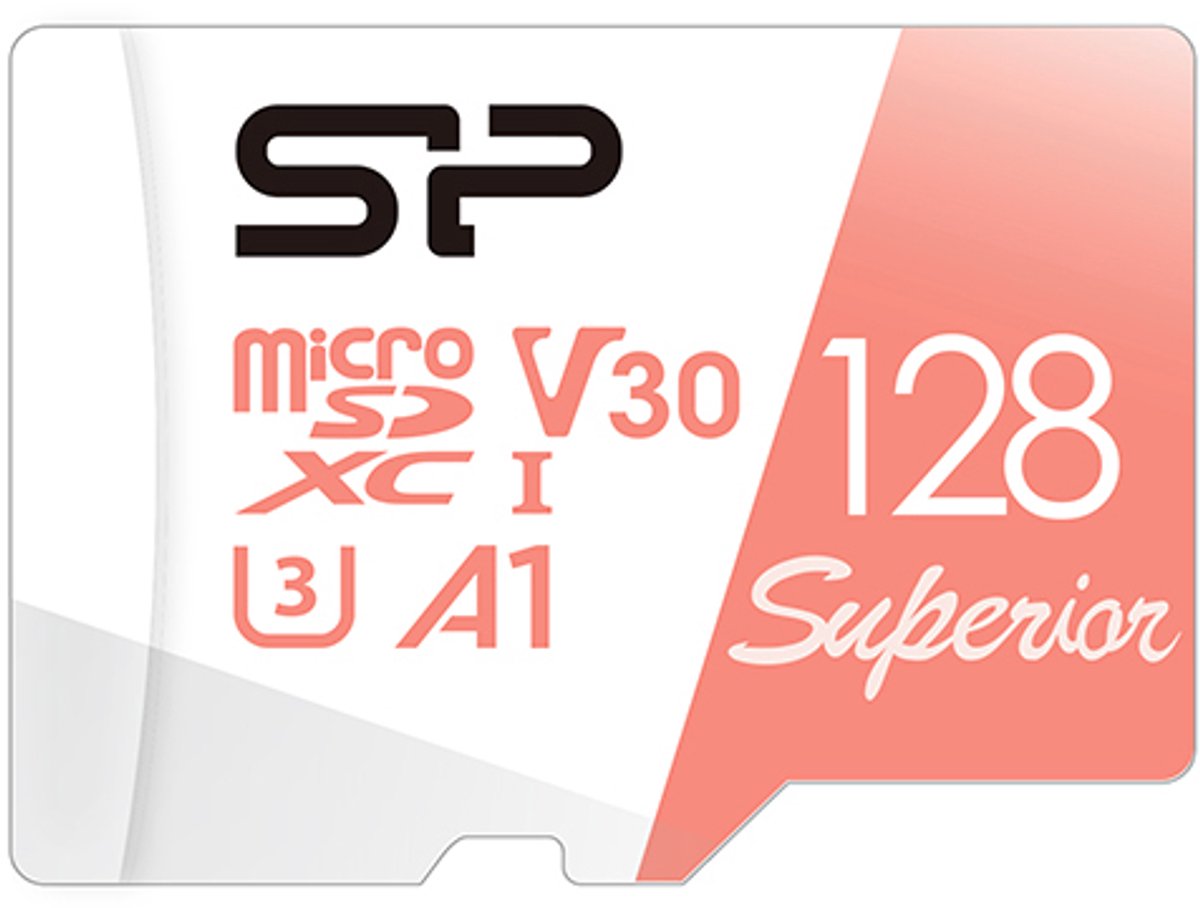 Silicon Power Superior Pro Micro SDHC incl. SD Adapter 128GB UHS-1 U3 A1 V30 Class 10 Color