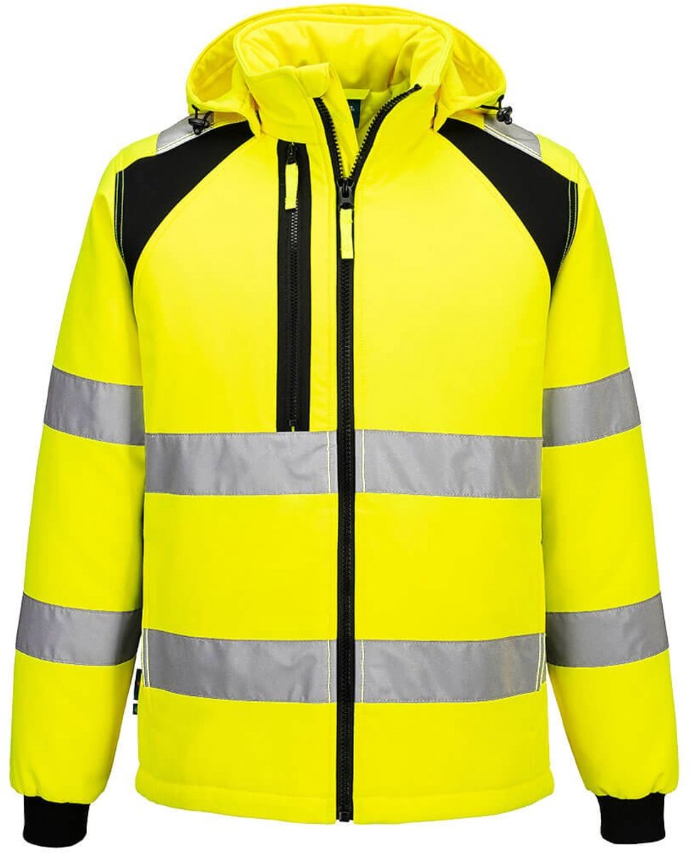 Portwest WX2 Hi-Vis gevoerd Softshell 2 (L) CD809 - Geel/Zwart - S