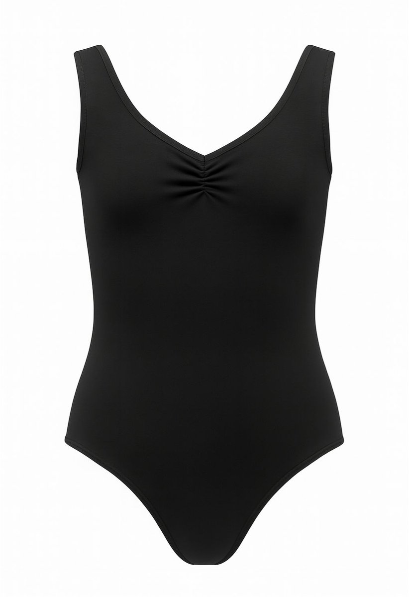 Dancer Dancewear® Zwart Balletpakje | "Classic" | Balletpak voor meisje | Katoen | Zonder mouw | Maat 134/140 - 12 jaar