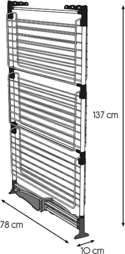 Tomado - Droogtoren Ciclone Vario - 38 meter drooglengte - Inklapbaar - Aluminium en Metaal - Met kledinghangershaken - 5 jaar garantie - Zilvergrijs