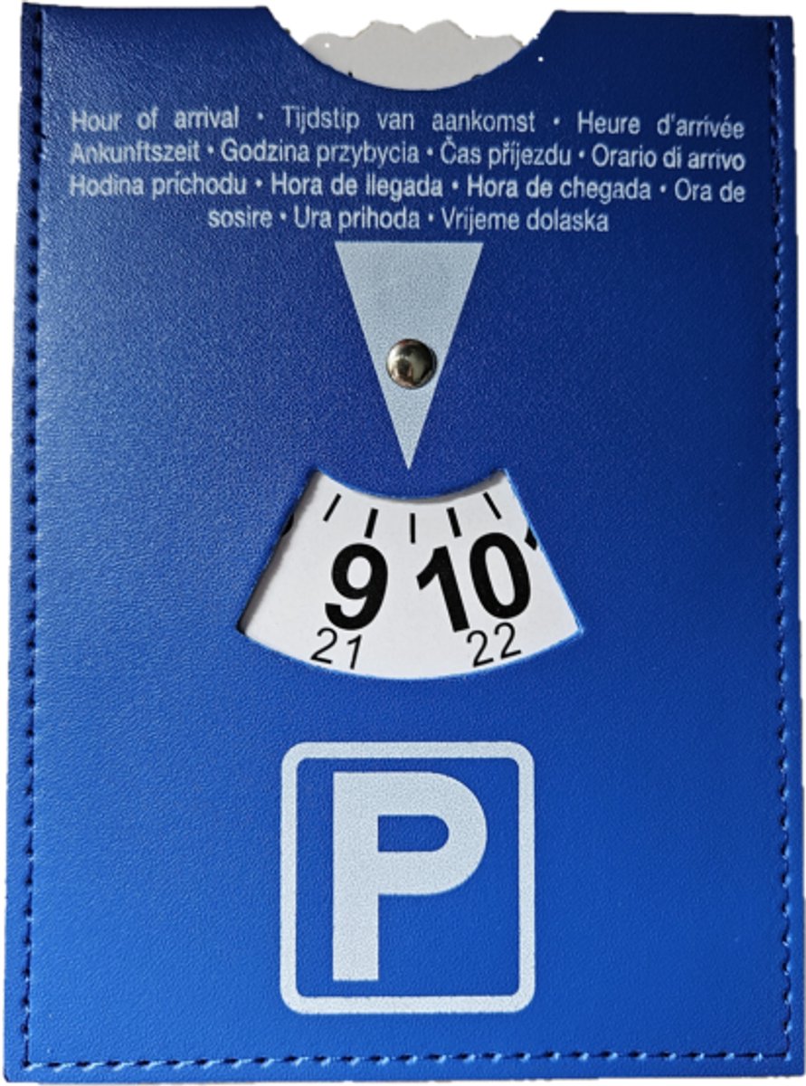 Quality Trade - Parkeerschijf - Auto - Parkeerkaart Europa - Blauwe Zone - Duidelijke tijdsaanduiding - Kunstleer - Parkingdisc - Blauwe kaart - Parkeerkaart