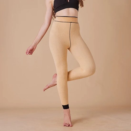 Thermo Legging Dames – Warme Winter Legging met Fleecevoering en Hoge Taille – Zwarte Opaque Pantybroek – Dikke Elastische Thermolegging voor Buiten, Sport of Thuis – Maat XL (50–85 kg) — afbeelding 4