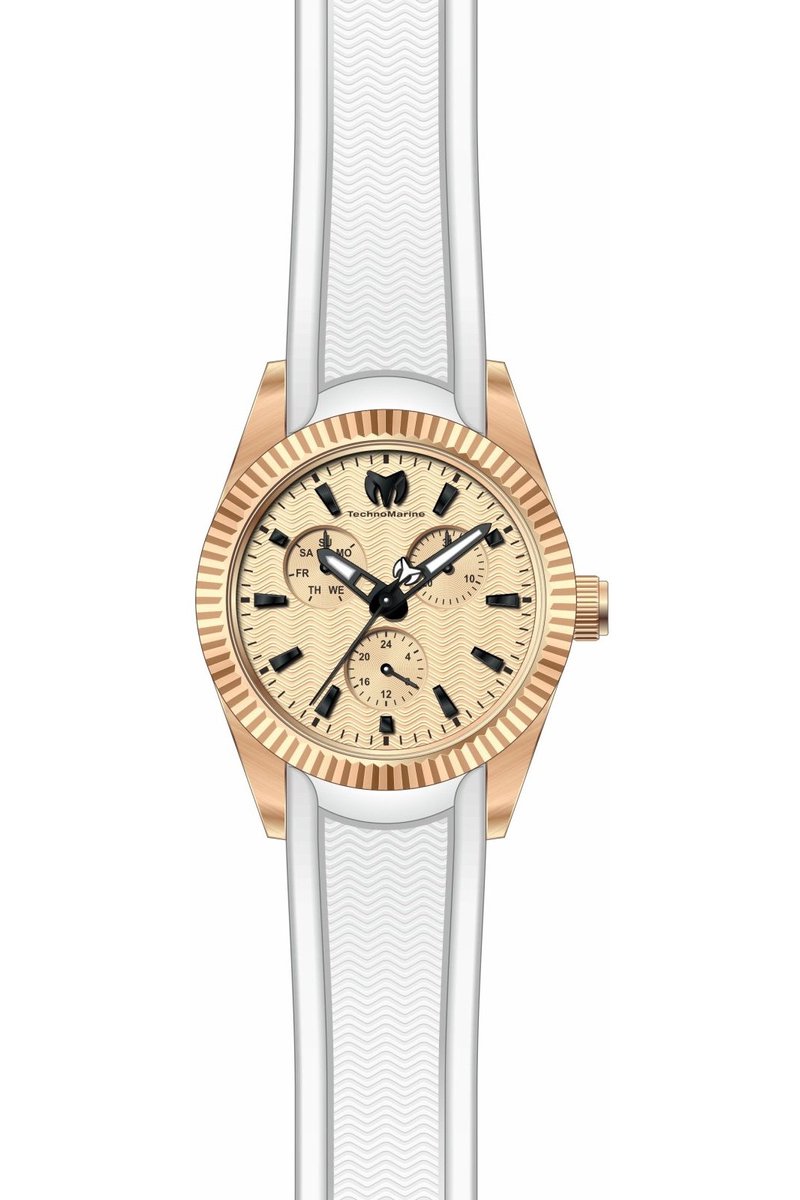 TechnoMarine Sea TM-724004 Dames Horloge - Waterdicht - Analoog - Quartz Uurwerk - Roestvrij Staal met rosegouden Wijzerplaat - 38mm