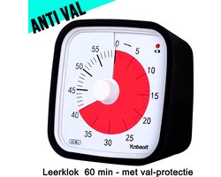 LaGloss® Visuele Afteltimer Countdown Timer Tijdklok 60 Minuten Tijdmanagement Tool - Leerklok Kind, School, Thuis, Keuken, Kantoor- Stille Timer Met Nachtlampje - Zwart Rood ##