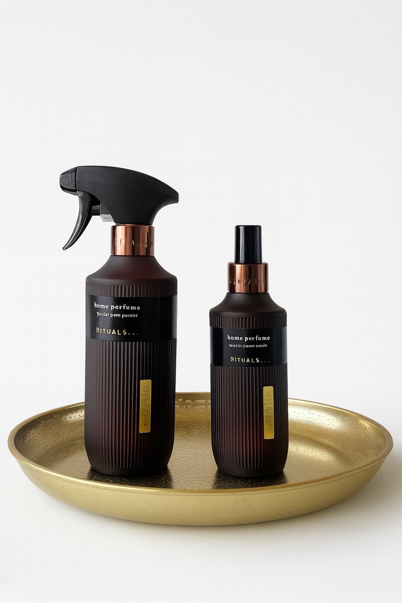 Rituals - Ayurveda - Luxury Set - Huisparfum 400 ml + Huisparfum 200 ml + Luxe Gouden Rond Decoratieve Dienblad