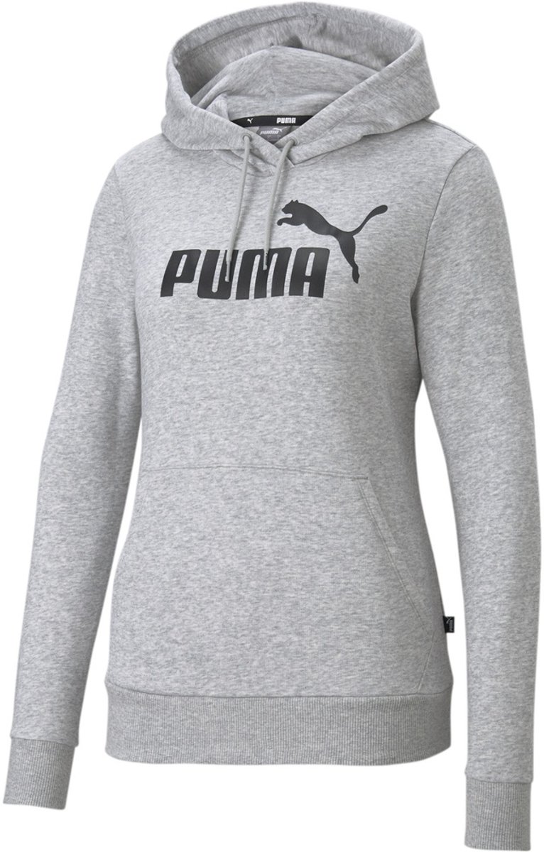 Puma Damen ESS Logo Hoodie TR 586791 Light Heather-XL Grijs