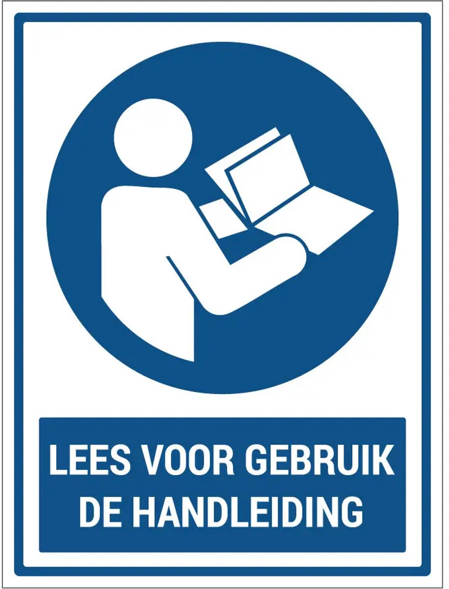 Lees voor gebruik de handleiding bord met tekst | gecoat dibond materiaal | 20 x 15 cm