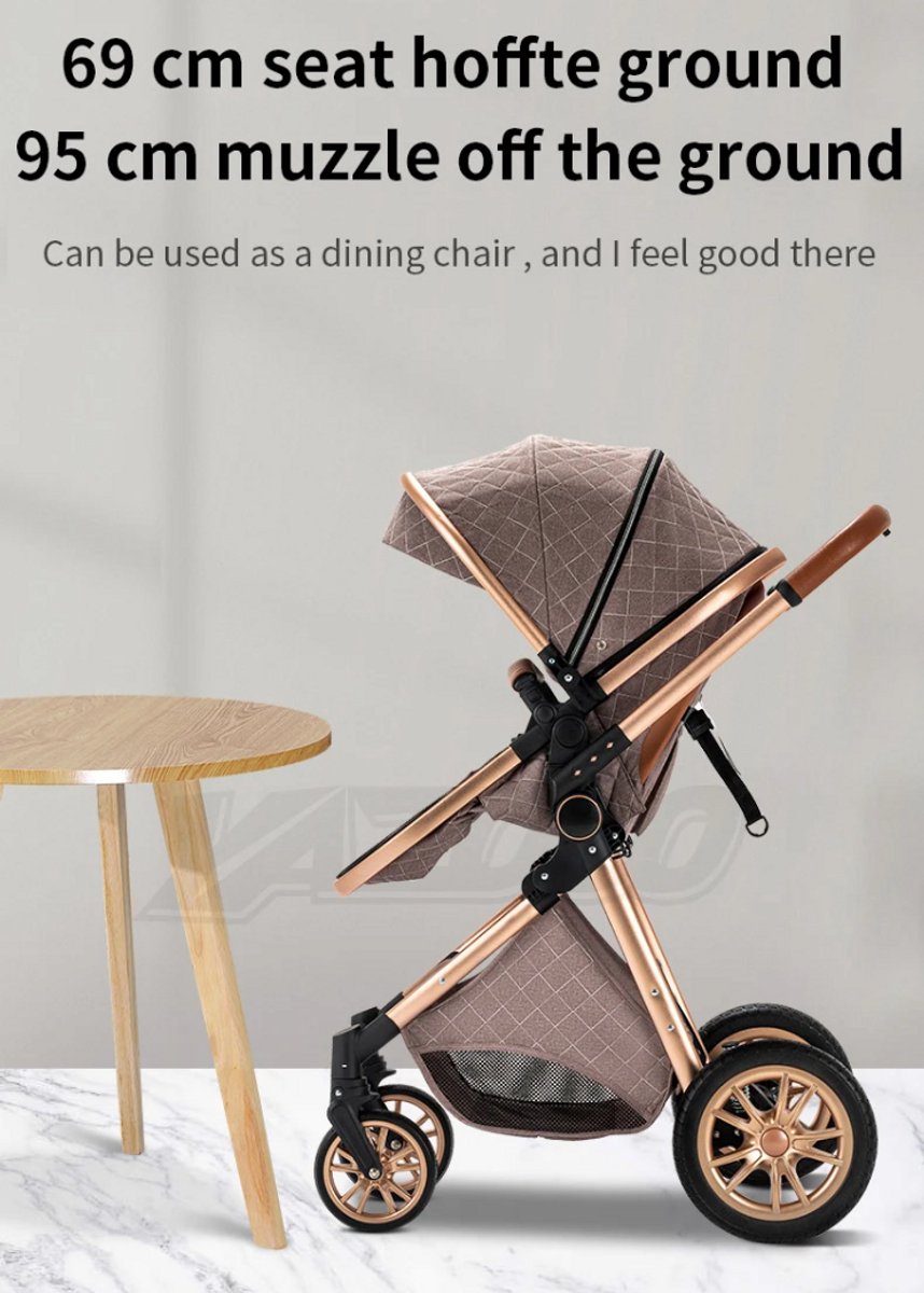 Shaelyss 3-in-1 Kinderwagen Buggy + Autostoel Khaki thumbnail 8