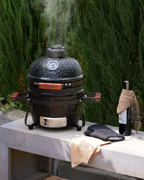 BELIANI KAMADO - Mini houtskoolgrill - Zwart - Keramiek van BELIANI — afbeelding 3