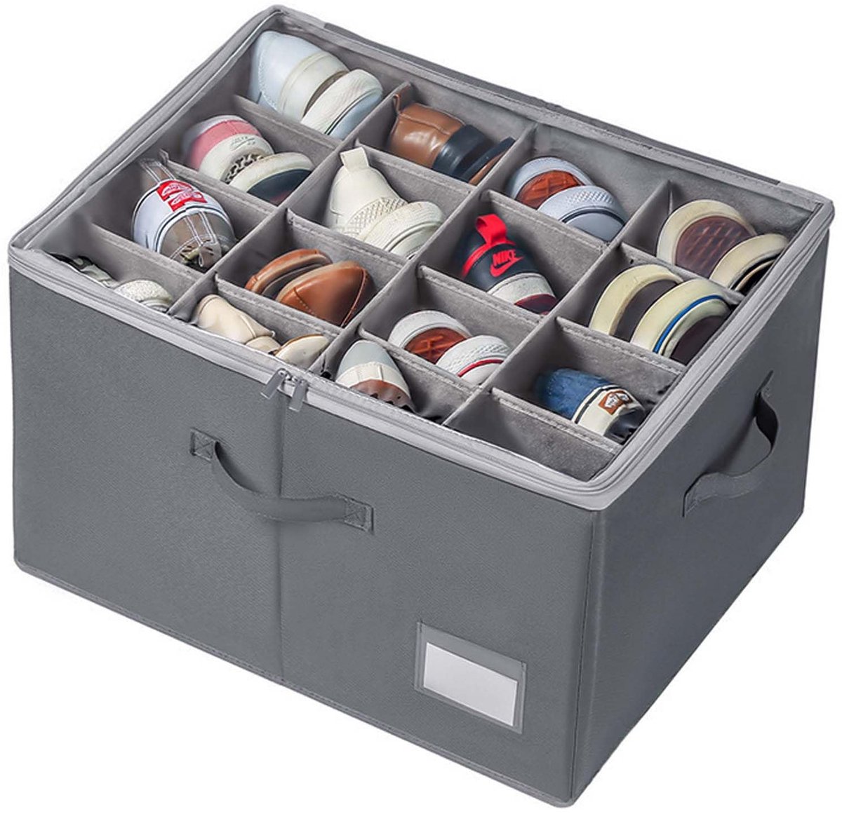 Azomor® Ruime schoenorganizer met transparante deksel voor 16 paar schoenen