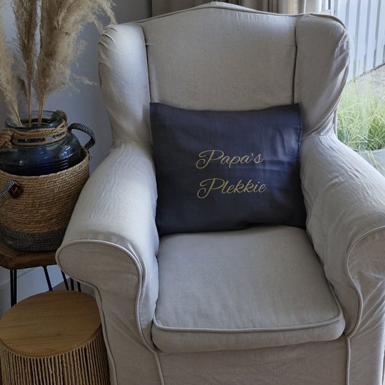 kussenhoes papa plekkie grijs mokka 50x50 met vulling