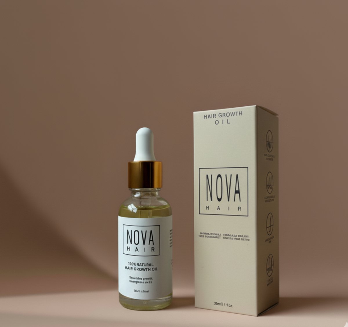 Nova Hair - Hair Growth Oil - 30 ml - 100% Natuurlijk - Stimuleert Haargroei & Versterkt Haarwortels - 100% Natuurlijk
