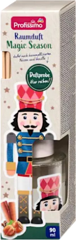 Geurstokjes Magic Season | 1x 90 ml - Noten & Vanille | Geurverspreider - Kerstgeur - Kerstgeurstokjes | Limited Edition 2025