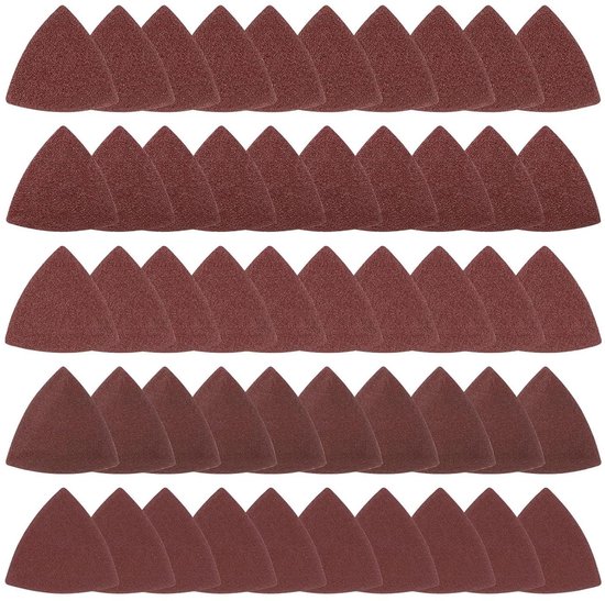 Een driehoekige muis met haakjes Schuurpapier Korrel 40-2000 Aluminiumoxide Muis Driehoek Schuurblad for Excenterschuurmachine Schuurpapier Polijstgereedschap, 10st(Grit 60