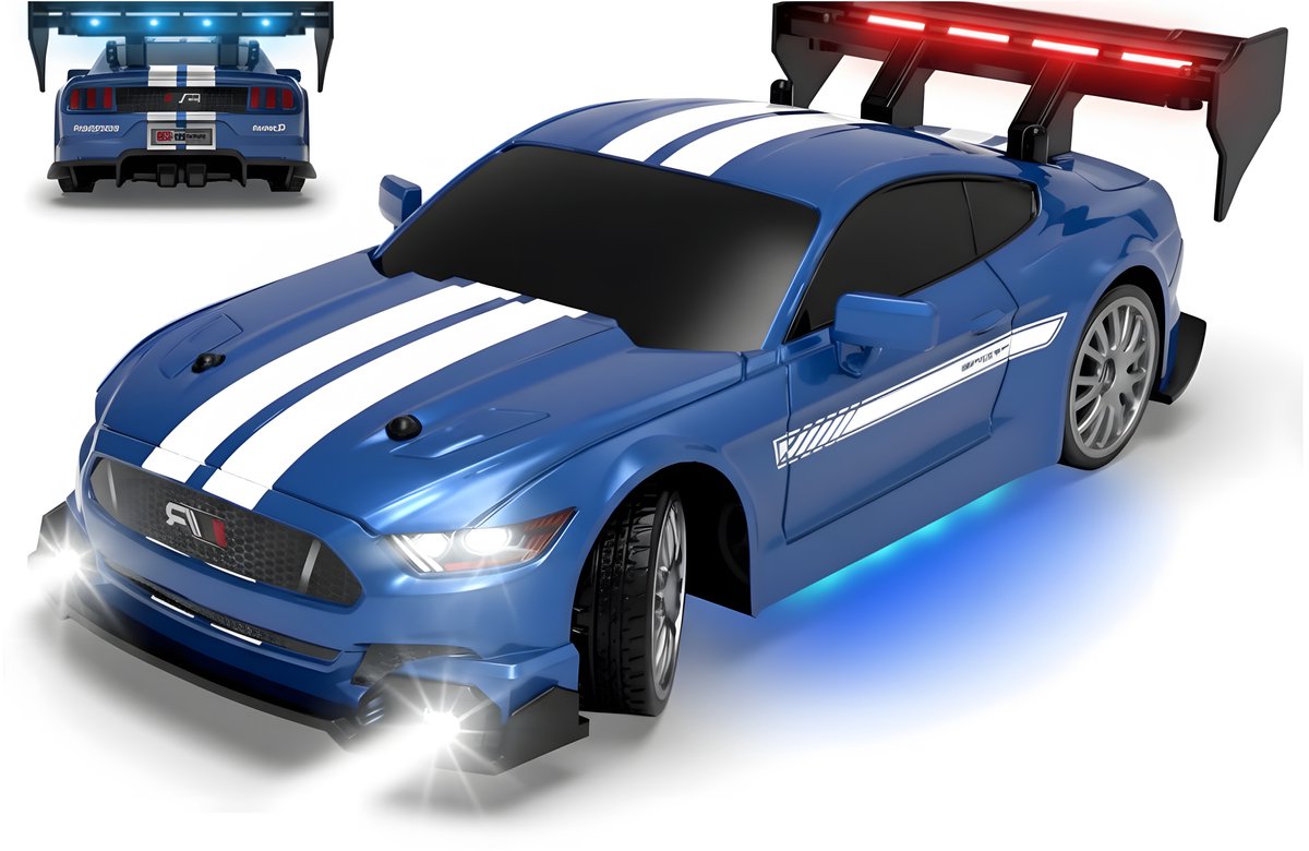 PolkaHome RC Drift Auto 1:24 – Afstandsbestuurbare RC Auto – 4WD – 2 Accu’s – 20 km/h — afbeelding 3