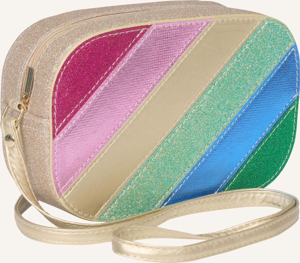 MIMI & LULA Dazzle Rainbow Stripe Bag Schoudertassen Meisjes - Goudkleurig - Maat ONESIZE