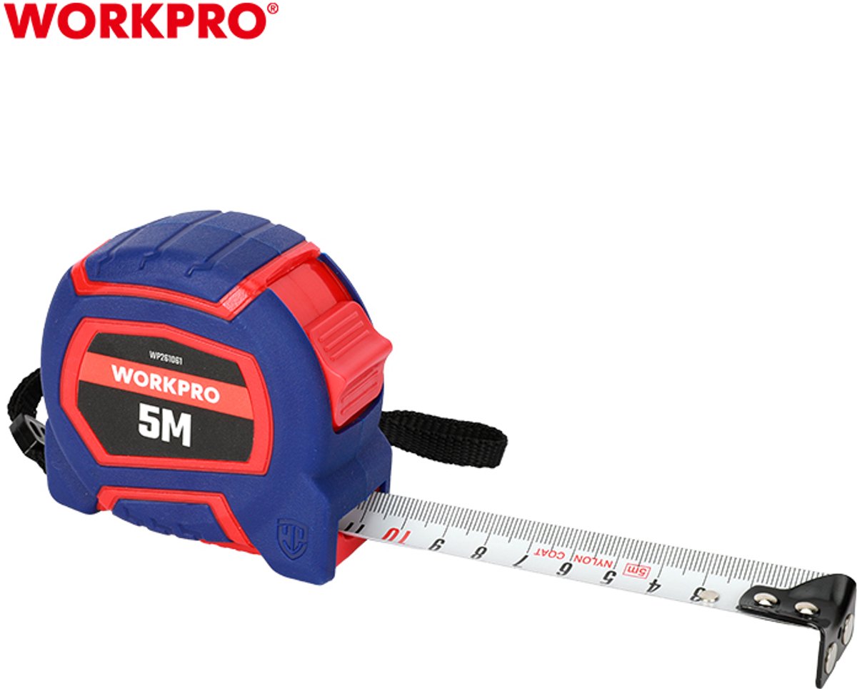 WORKPRO WP261060 Rolmaat 3 m × 16 mm – Nylon Coating & Magnetische Haak